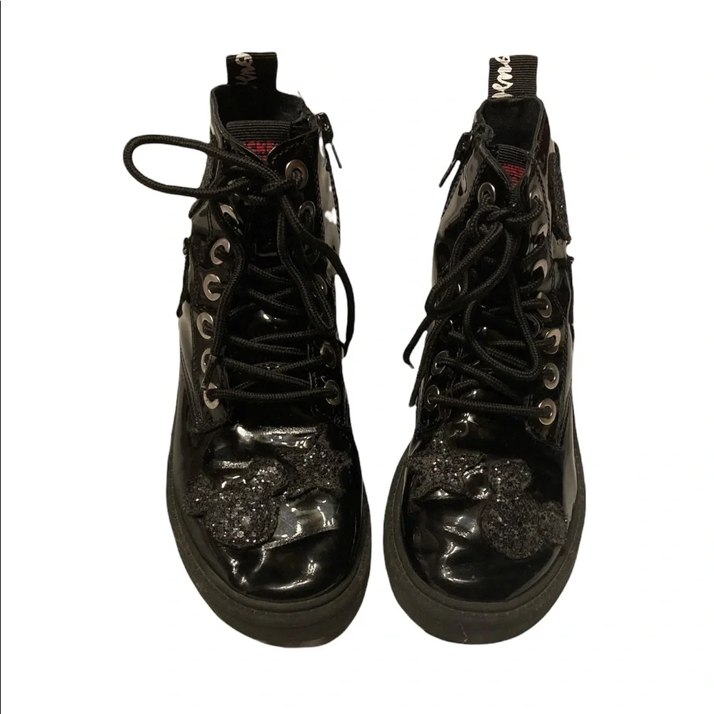 Zara Kids/ Toddler Mickey Mouse Black Combat Boots Size 34